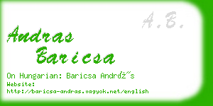 andras baricsa business card